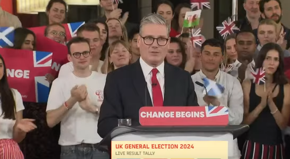 screenshot 2024 07 05 at 08 33 20 (1) keir starmer speech live uk election 2024 labour party set to form majority government n18g youtube